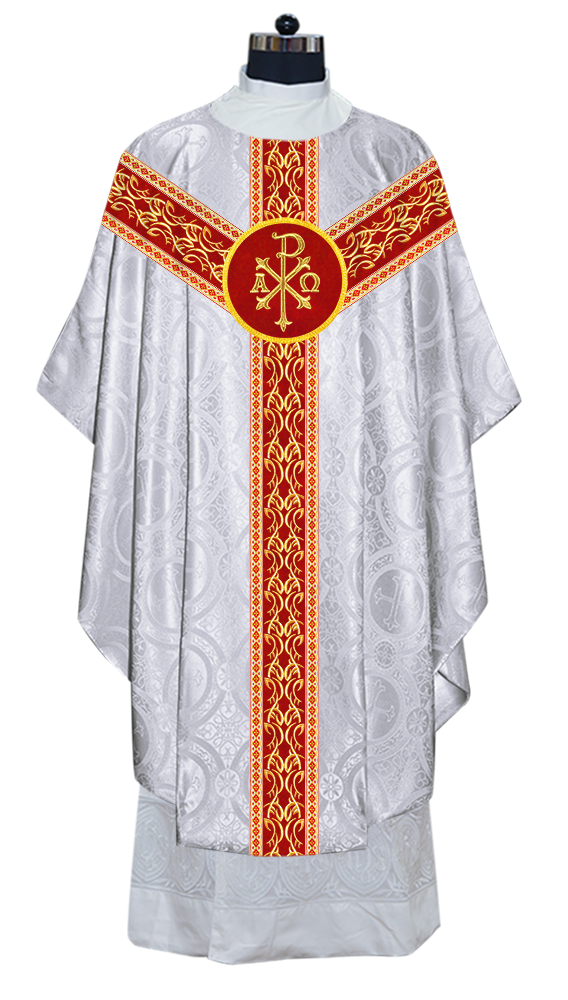 Gothic Chasuble Vestments with embroidery and trims