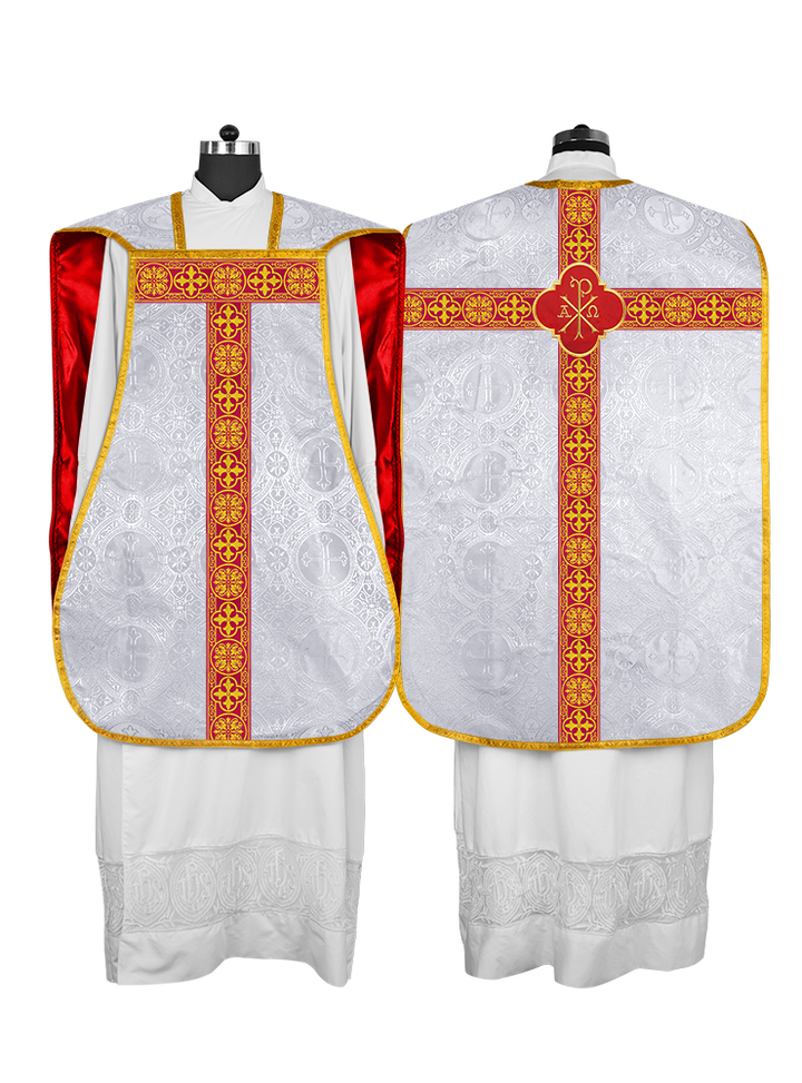 Roman Chasuble Fiddleback with Braided Trims