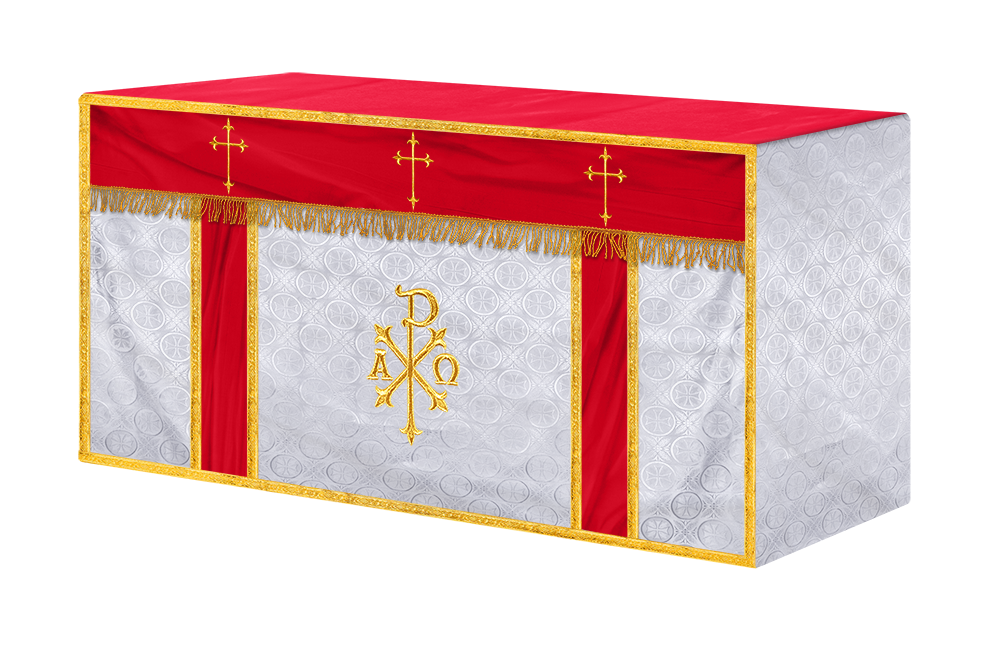 Church Altar Cloth with Embroidered PAX and Cross