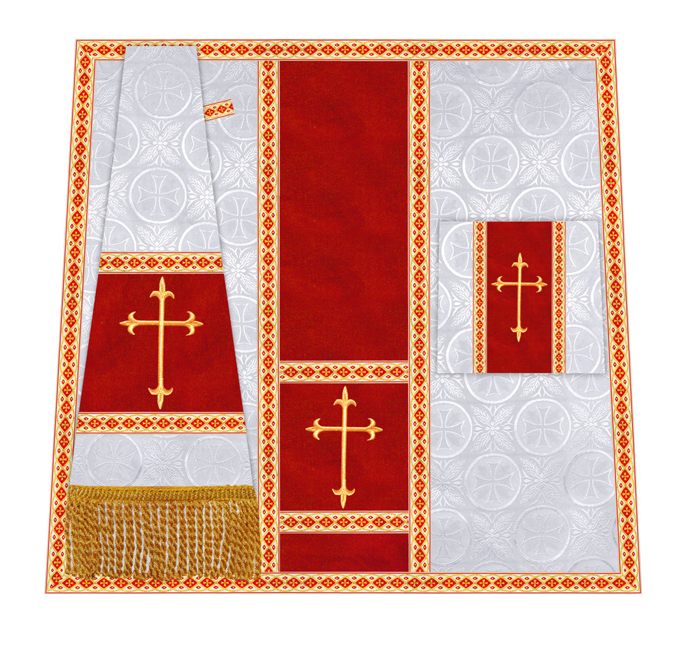Traditional Altar Mass Set with  Embroidered Motifs