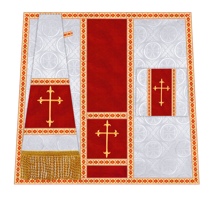 Traditional Altar Mass Set with  Embroidered Motifs