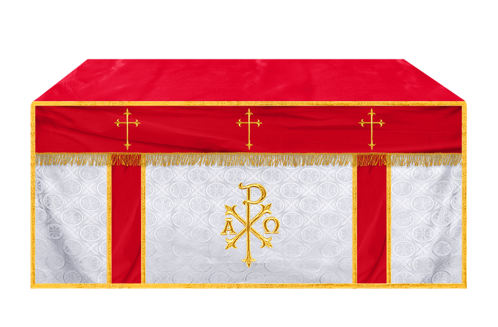 Church Altar Cloth with Embroidered PAX and Cross