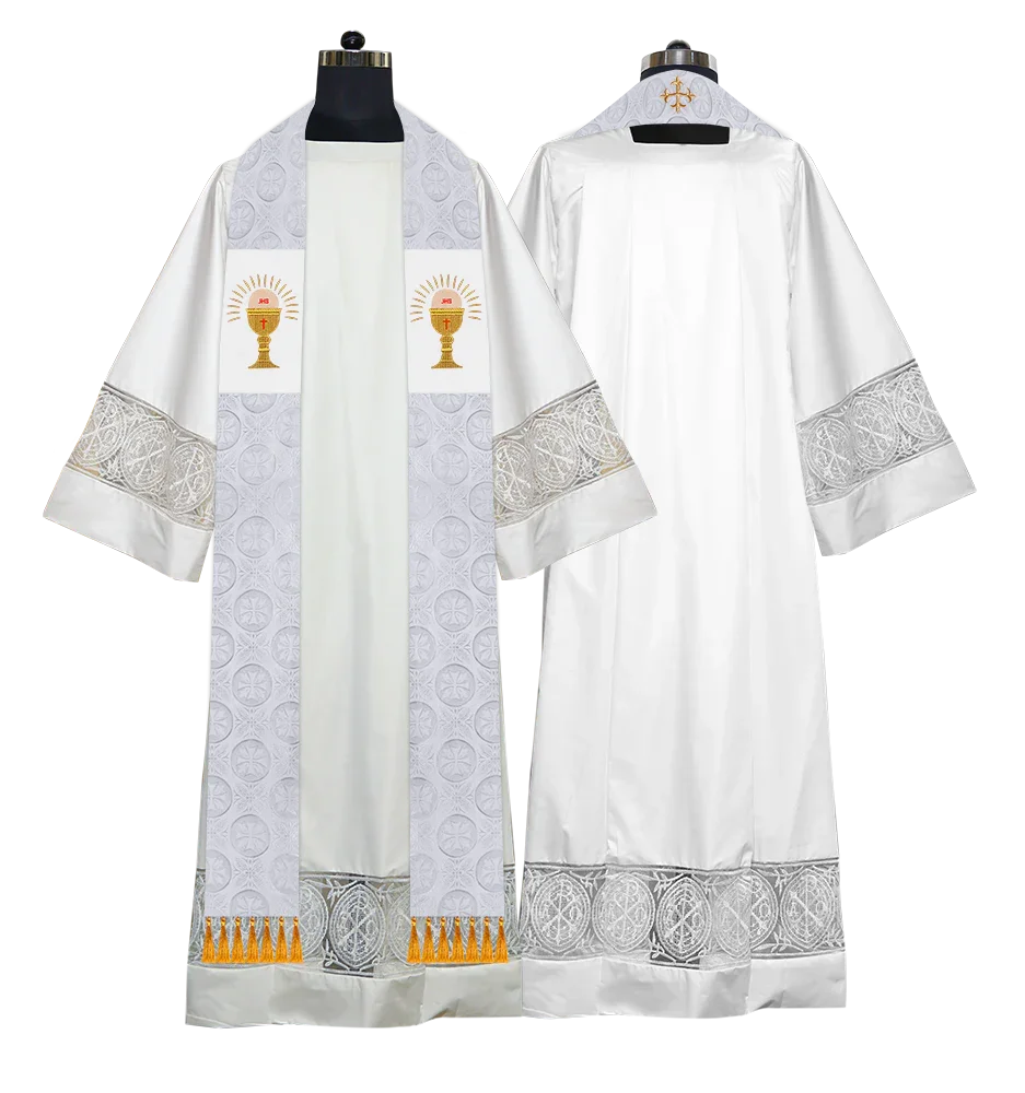 Ordination Stole with Embroidered Spiritual Motif