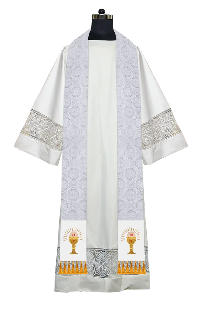 Ordination Stole with Embroidered Spiritual Motif