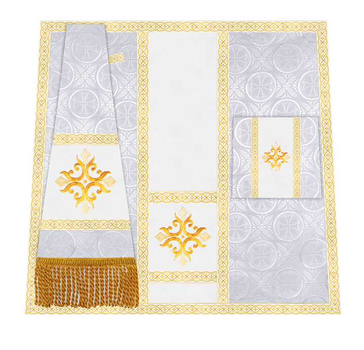 Traditional Altar Mass Set with  Embroidered Motifs