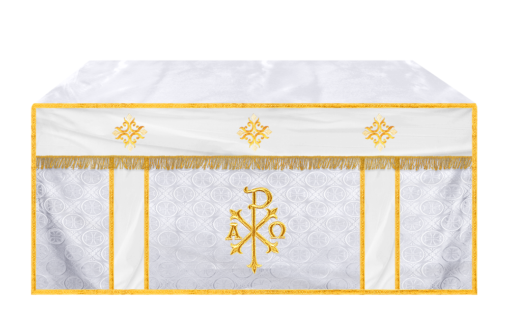 Church Altar Cloth with Embroidered PAX and Cross