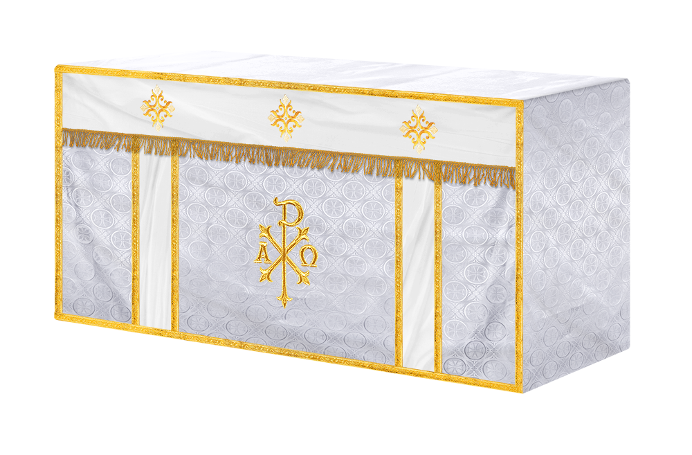 Church Altar Cloth with Embroidered PAX and Cross