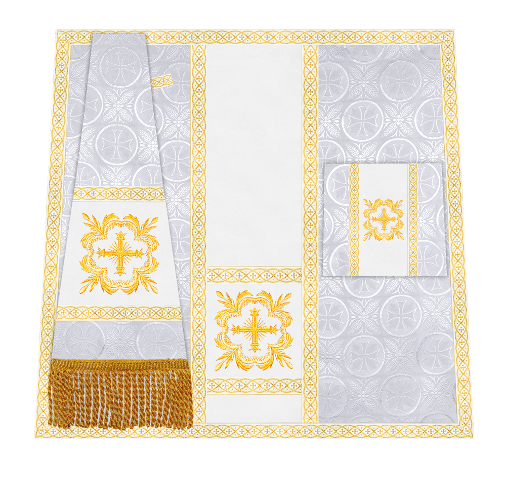 Traditional Altar Mass Set with  Embroidered Motifs