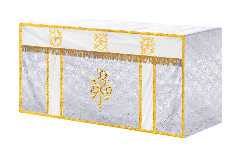 Church Altar Cloth with Embroidered PAX and Cross