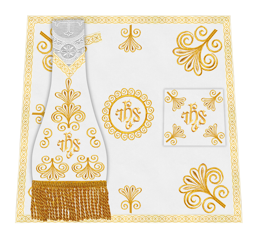 Roman Chasuble Vestment enriched With Coloured Braids and Trims