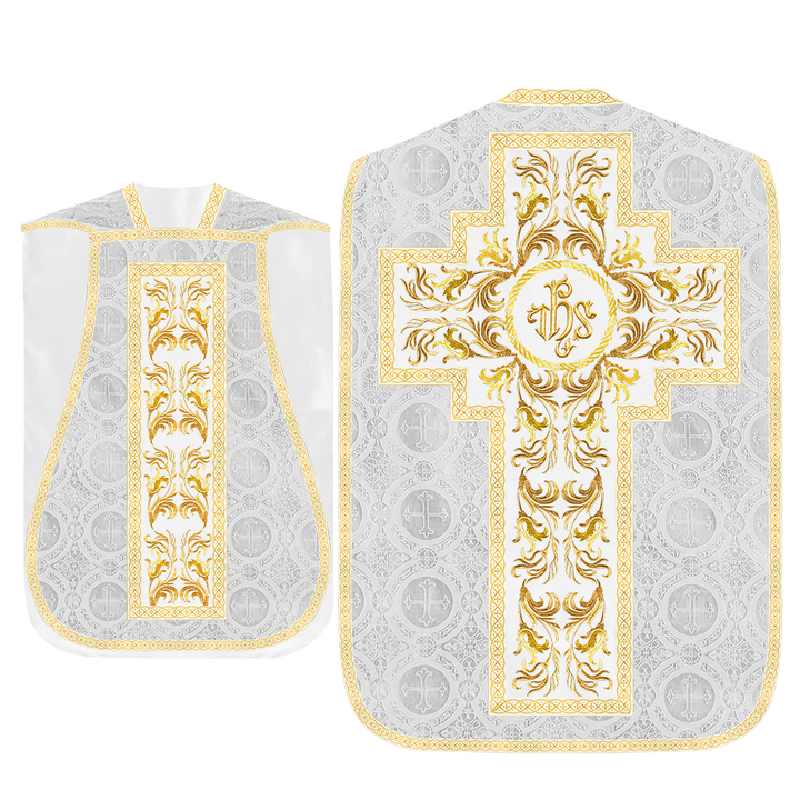 Roman Chasuble Vestment With Woven Braids and Trims