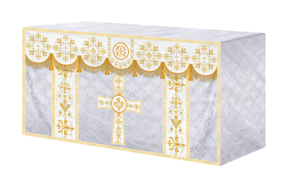 Embroidered Liturgical Church Altar Cloth with Spiritual Motif