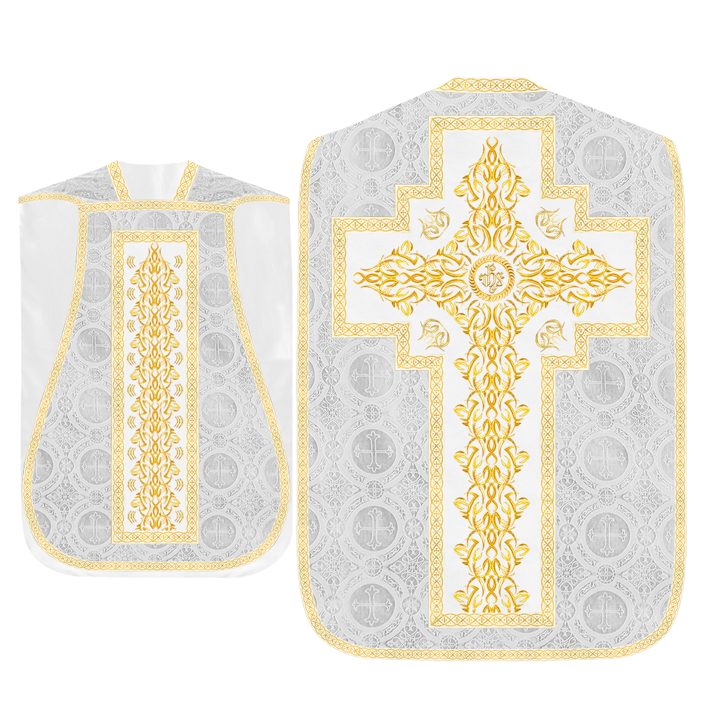 Roman Fiddleback Chasuble With Enhanced Embroidery  & trims