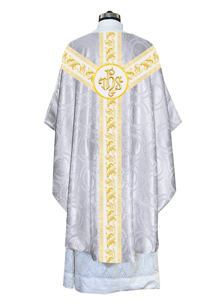 Gothic Chasuble Vestments With Ornate Embroidery And Trims