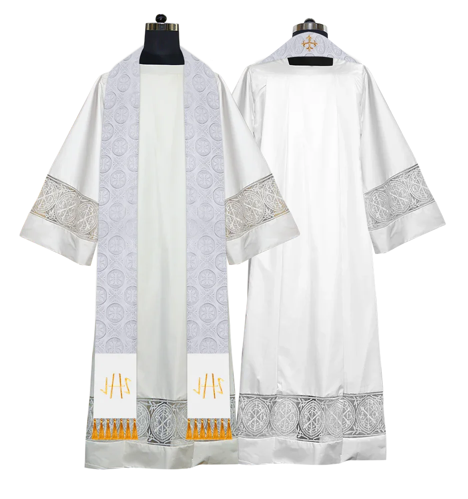 Ordination Stole with Embroidered Spiritual Motif
