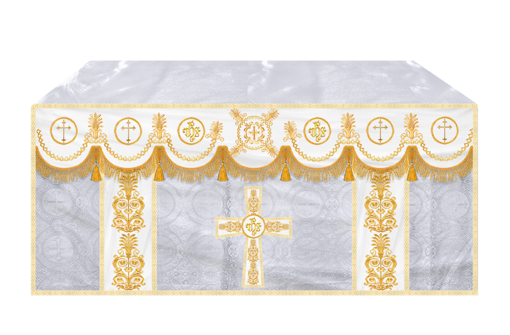 Altar Cloth with Embroidered Motif and Trims