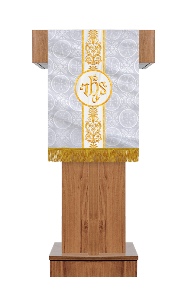 Embroidered Lectern Cloth with Elegant Motif