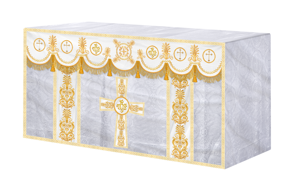 Altar Cloth with Embroidered Motif and Trims