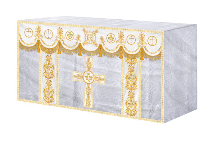 Altar Cloth with Embroidered Motif and Trims