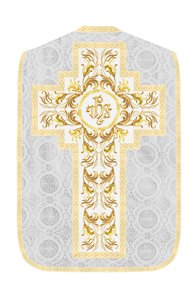 Roman Chasuble Vestment With Woven Braids and Trims