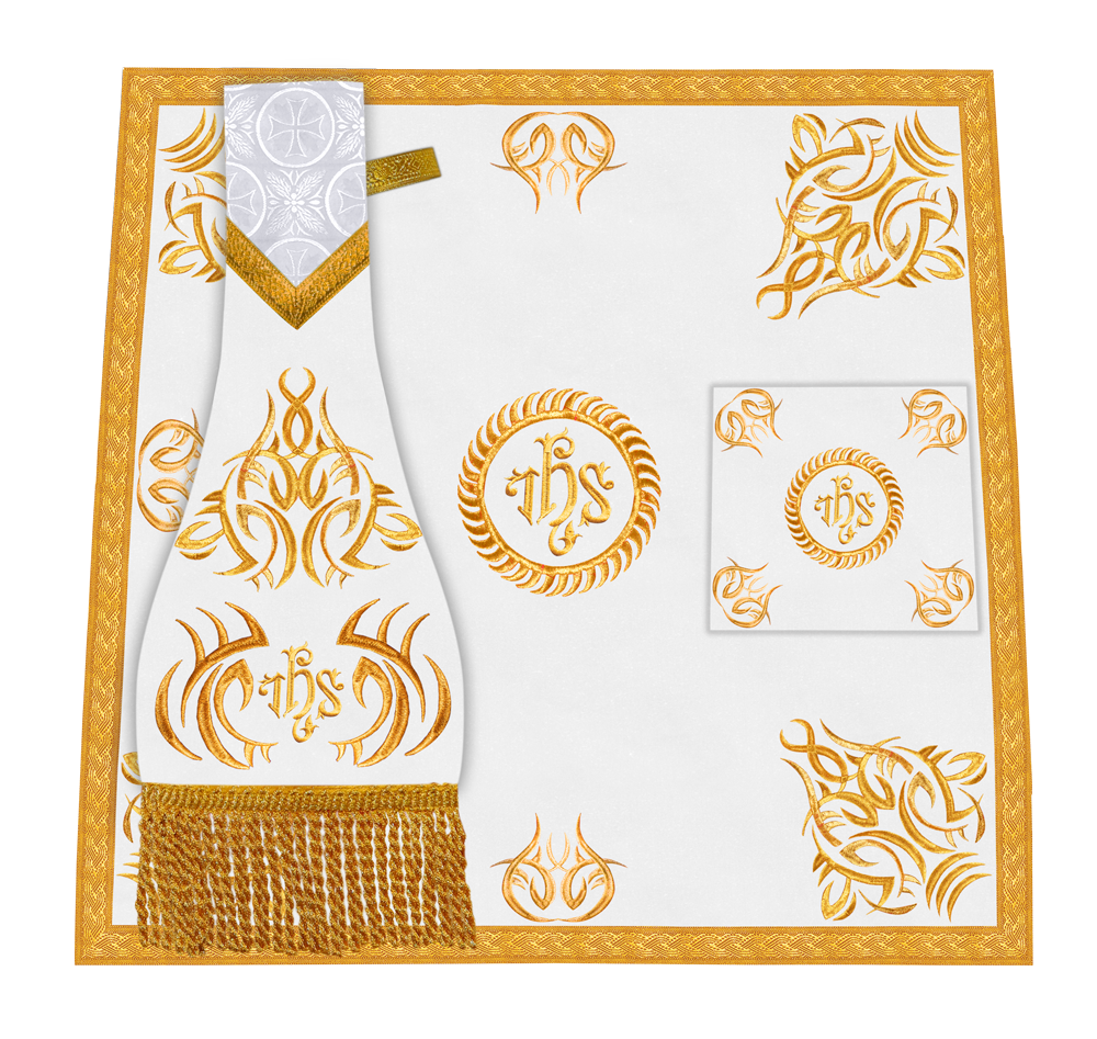 Liturgical Altar Table Cloth with Elegant Embroidery Trims