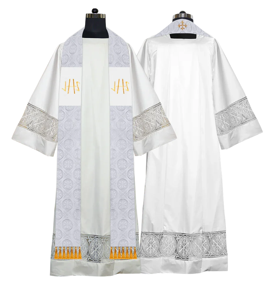 Ordination Stole with Embroidered Spiritual Motif