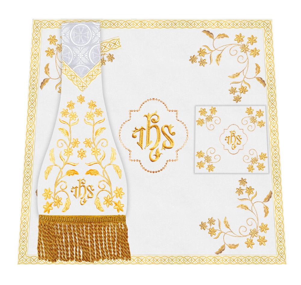 Catholic Altar Mass Set with Embroidered Motif