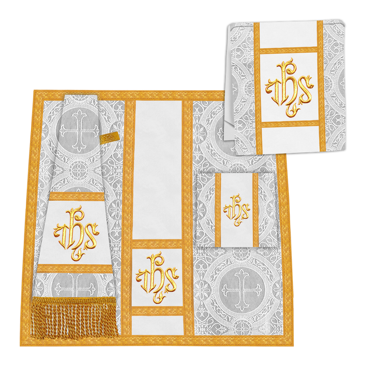 Gothic Chasuble Vestment with Motif and White Orphrey