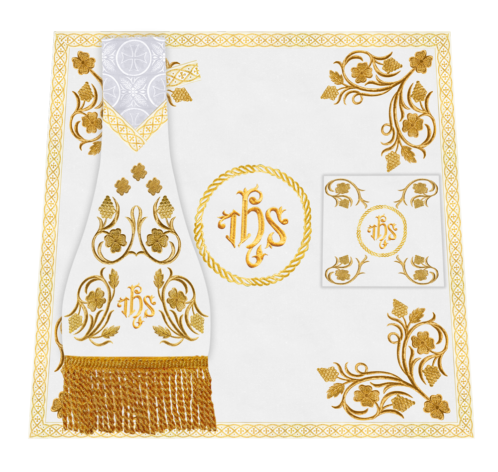 Elegant Embroidered Mass Set with Grapes Design