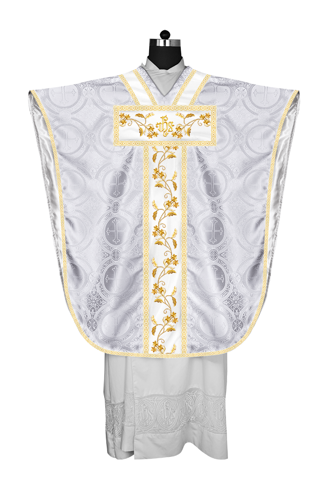 Borromean Chasuble Vestment Ornated With Floral Design and Trims