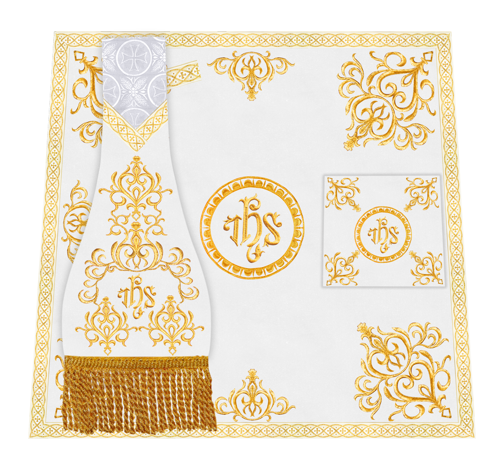 Liturgical Mass Set with Ornate Embroidery and Motif