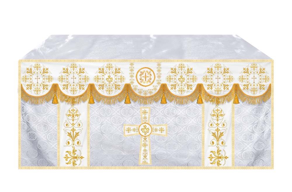 Embroidered Liturgical Church Altar Cloth with Spiritual Motif