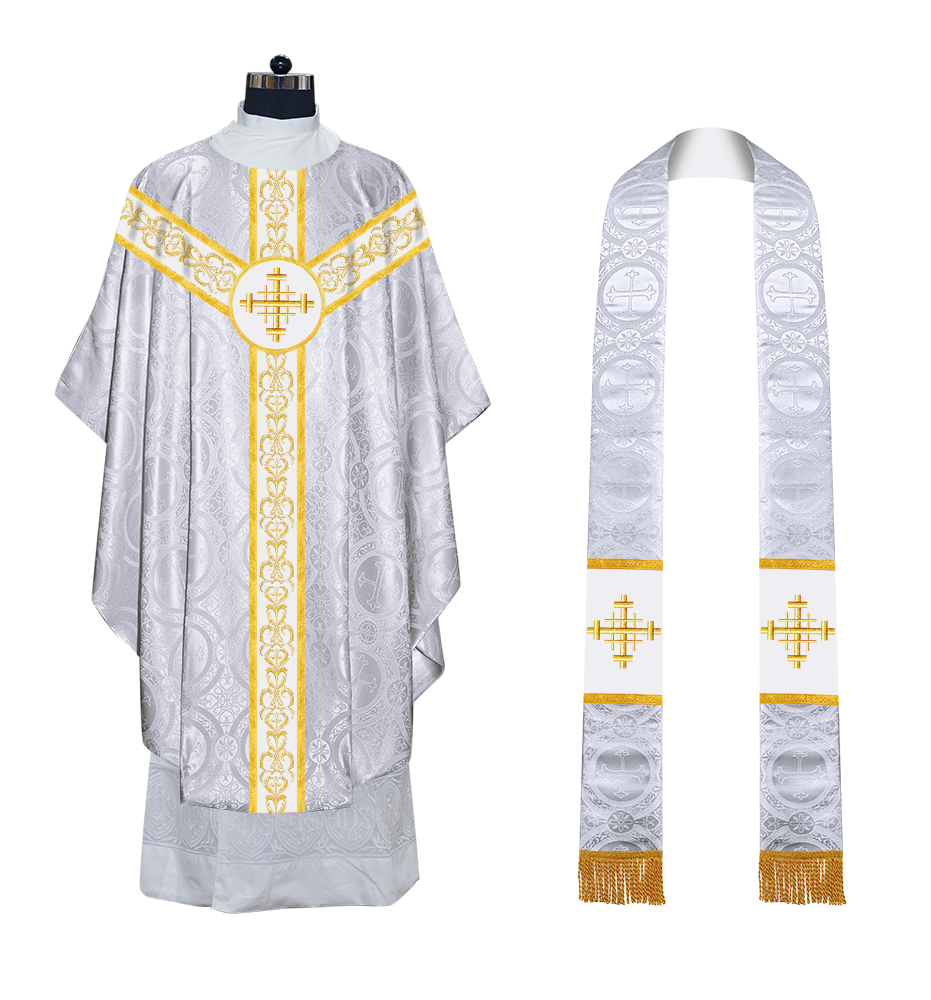 Gothic Style Chasuble with Embroidered Lace