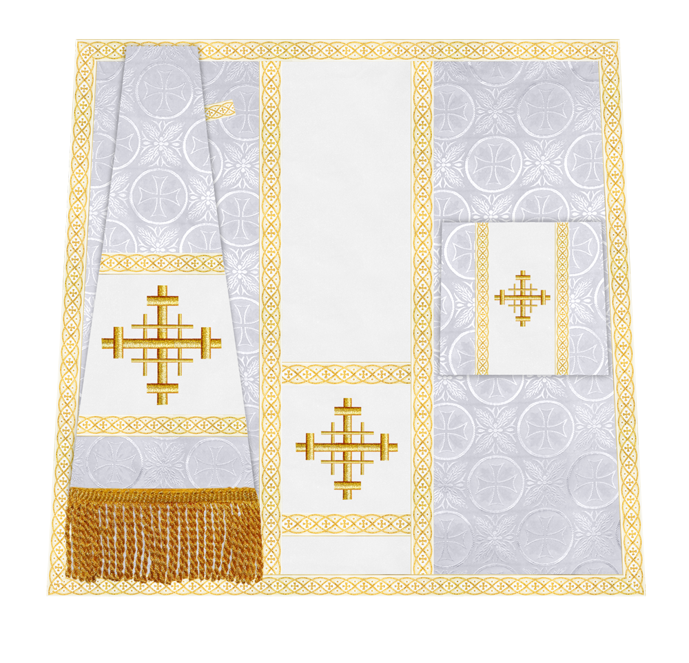 Traditional Altar Mass Set with  Embroidered Motifs