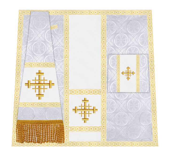 Traditional Altar Mass Set with  Embroidered Motifs
