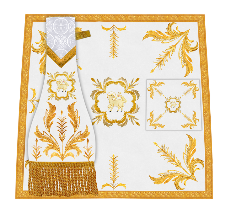 Altar Mass Set Adorned with Ornate Embroidery and Motif