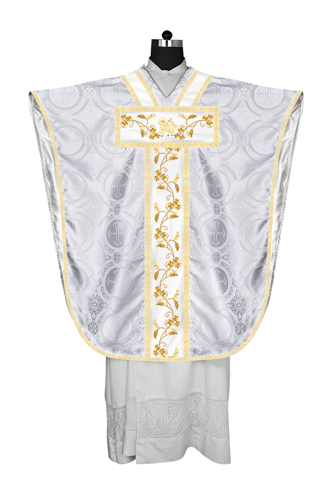 Borromean Chasuble Vestment Ornated With Floral Design and Trims