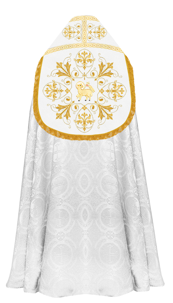 Embroidered Roman Cope Vestment with Braided Trims