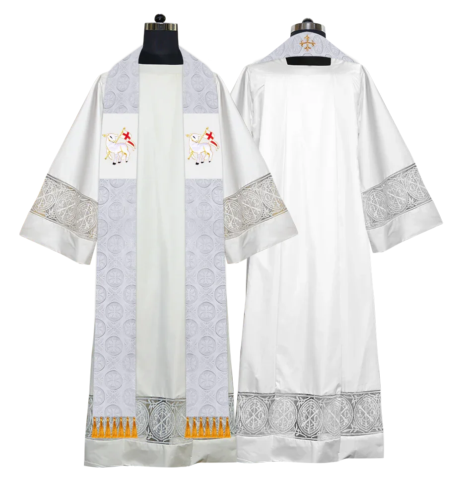 Ordination Stole with Embroidered Spiritual Motif