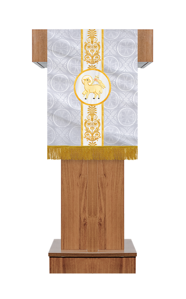 Embroidered Lectern Cloth with Elegant Motif