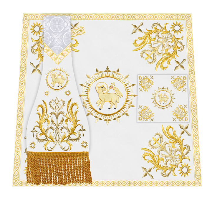 Elegant  church mass set with Embroidered Motif