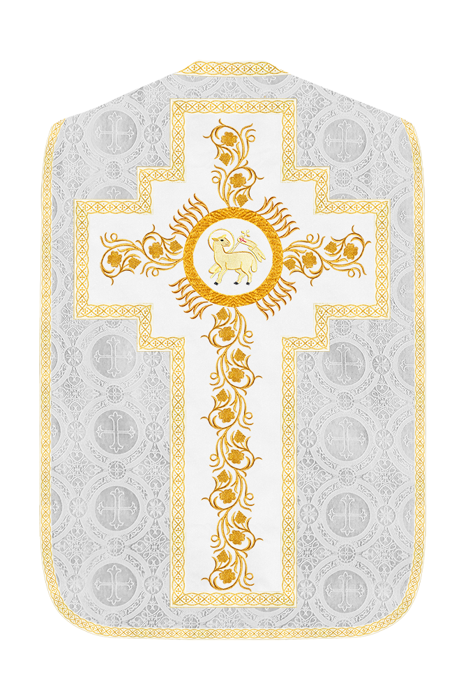 Roman Chasuble Vestment With Grapes Embroidery and Trims