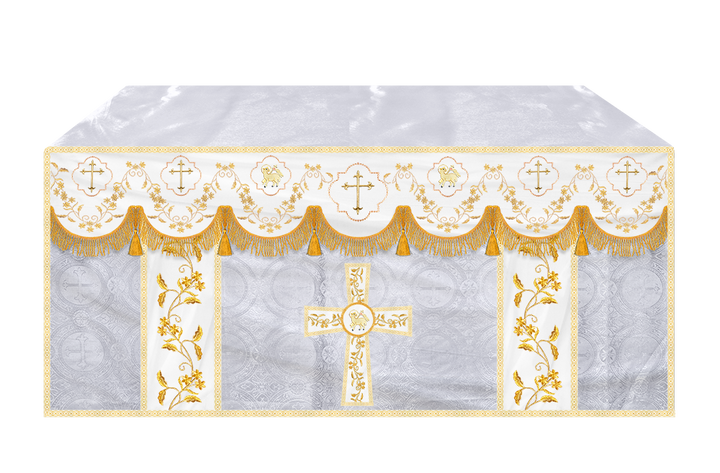 Altar Table Cloth With Floral Embroidery trims