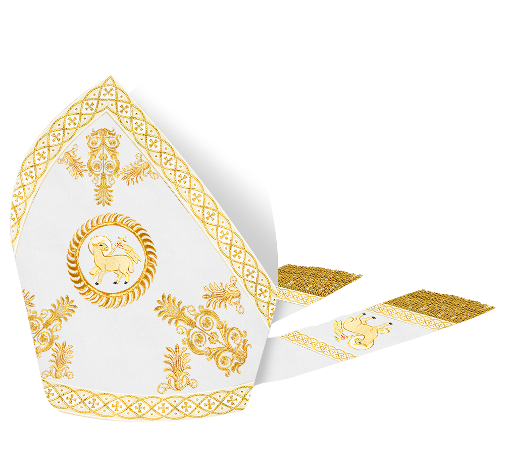 Catholic Mitre with Embroidery and Trims