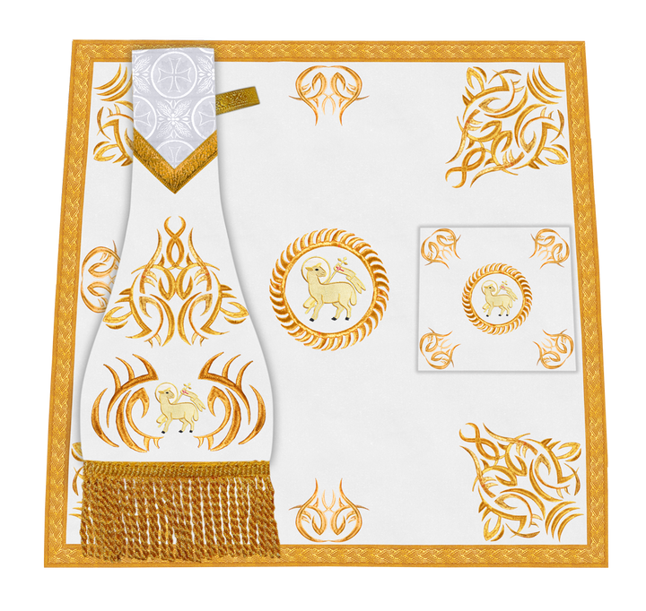 Liturgical Altar Table Cloth with Elegant Embroidery Trims