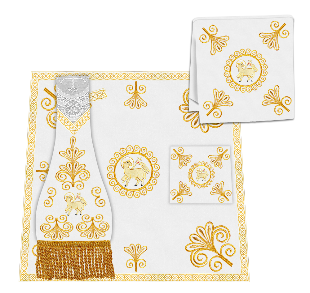 Roman Chasuble Vestment enriched With Coloured Braids and Trims