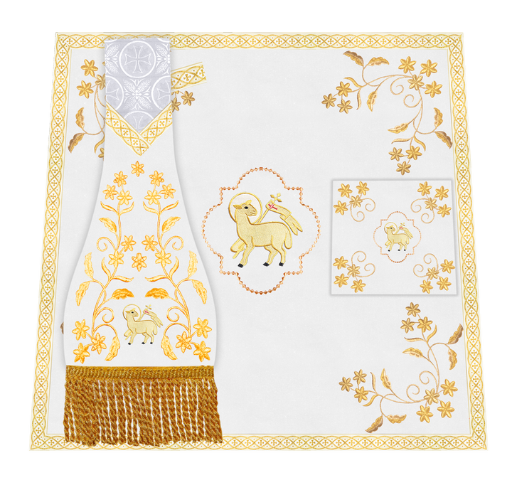 Catholic Altar Mass Set with Embroidered Motif