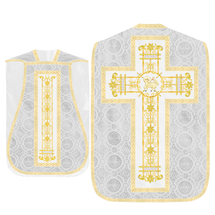 Roman Chasuble Vestment Enhanced With Orphrey and Trims