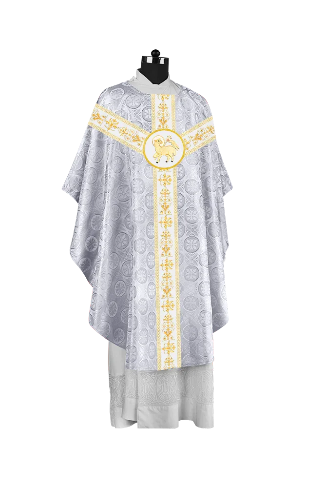 Elegant Gothic Chasuble with Embroidered Motif & Y-type Orphrey