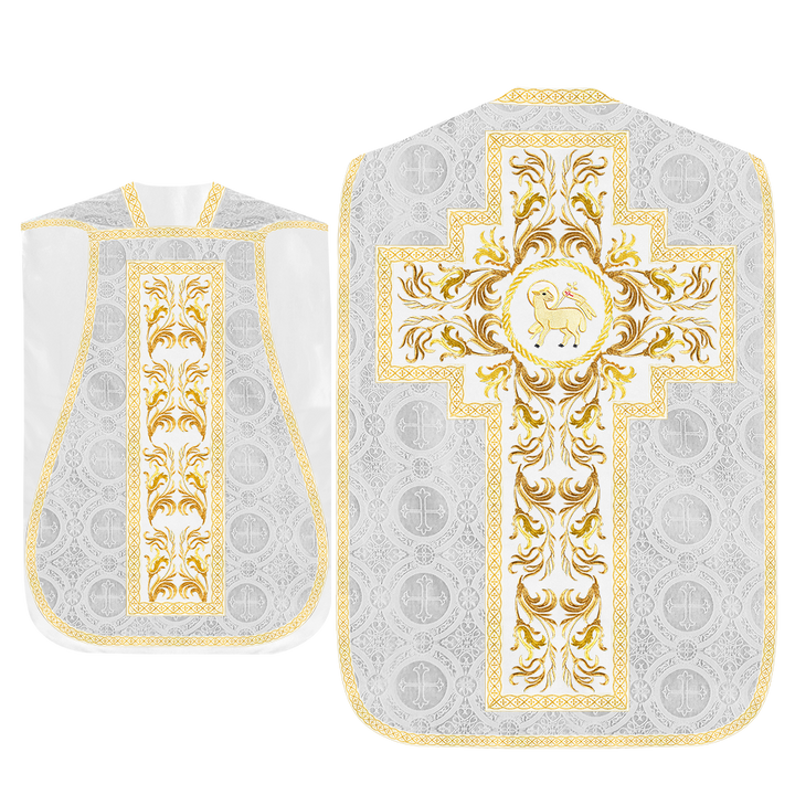 Roman Chasuble Vestment With Woven Braids and Trims